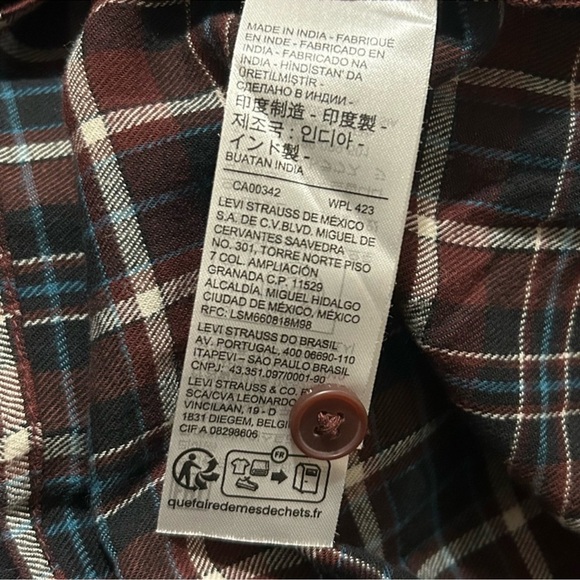LEVI'S NWT Plaid Long Sleeve Harrison Raglan Button Down Shirt XL - Picture 14 of 16